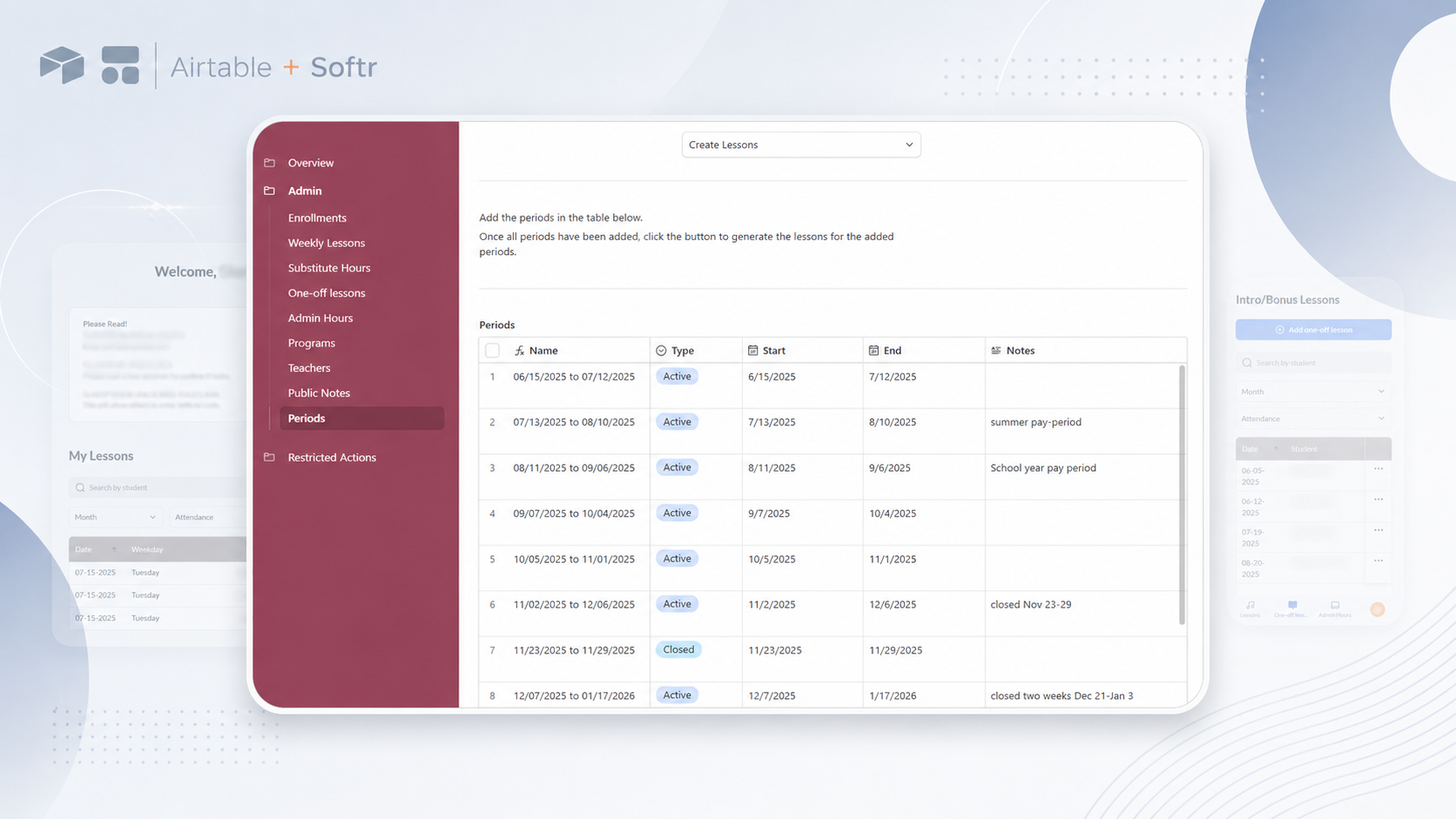 Portal docente y gestión escolar para academia de música screenshot 3